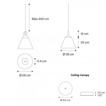Specification Image for Lodes JIM Cone Pendant