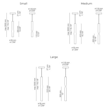 Specification image for Estiluz Flow LED Pendant