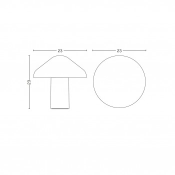 Specification image for HAY Pao Portable Table Lamp