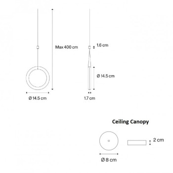 Specification image for Lodes IVY I LED Pendant