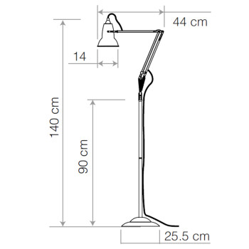 Specification Image for Anglepoise Original 1227 Floor Lamp National Trust