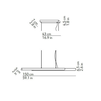 Specification image for KDLN Dala LED Ceiling Light
