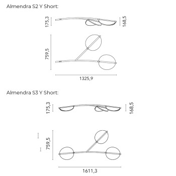 Specification Image for Flos Almendra Organic LED Pendant