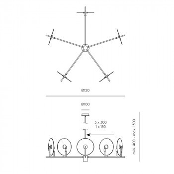 Specification Image for Aromas Del Campo Erto Chandelier