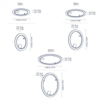Specification Image for Bover Roda LED Ceiling/Wall Light