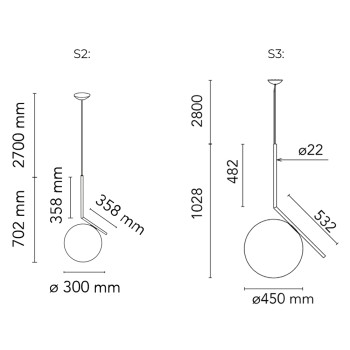 Specification Image for Flos IC 10 Year Anniversary Pendant