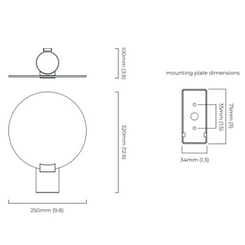 Specification Image for CTO Lighting Nimbus Wall Light