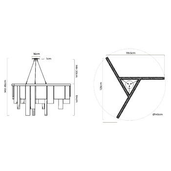 Specification Image for CTO Lighting Cascata Chandelier