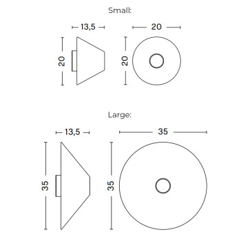 Specification Image for HAY Ono Flush Mount Wall Light