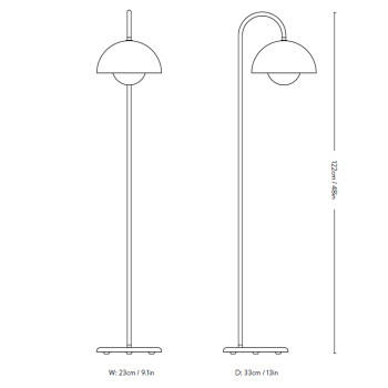 Specification Image for &Tradition Flowerpot VP12 Floor Lamp