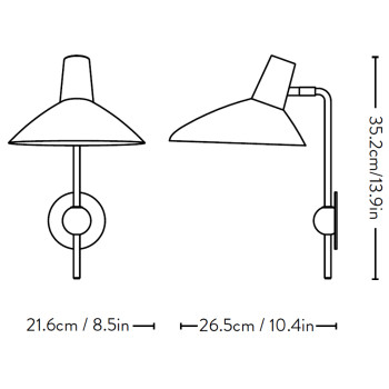 Specification Image for &Tradition Tripod HM12 Wall Light