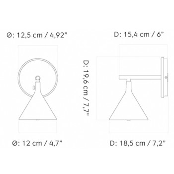 Specification Image for Audo Copenhagen Cast Sconce IP-Rated Wall Light