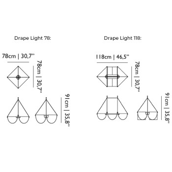 Specification Image for Moooi Drape Light LED Suspension