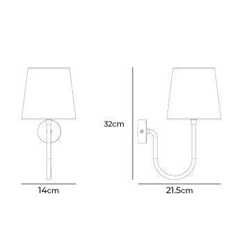 Specification Image for Porta Romana Bonny Wall Light