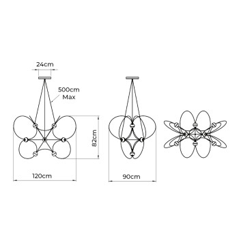 Specification Image for DCW Editions Munari 10 LED Suspension