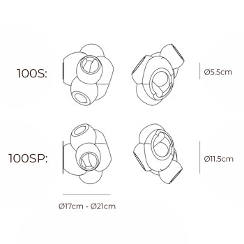 Specification Image for Bocci 100ssp LED Wall / Ceiling Light