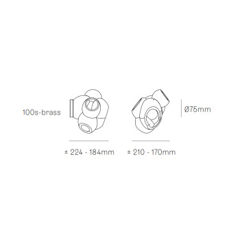 Specification Image for Bocci 100sbrass LED Wall / Ceiling Light