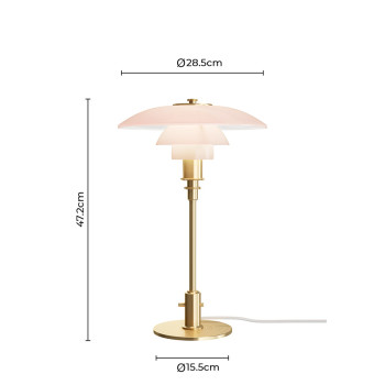 Specification Image for PH 3/2 Pale Rose Table Lamp