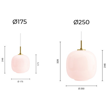Specification Image for Louis Poulsen VL 45 Radiohus Pale Rose Pendant
