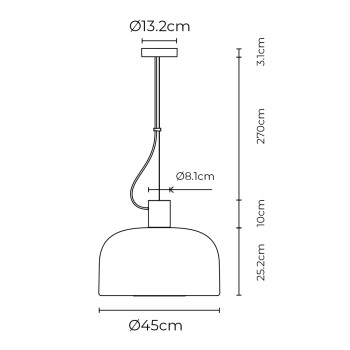 Specification Image for Flos Bellhop Glass S2 Pendant