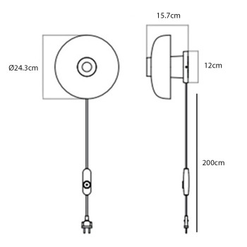 Specification Image for Audo Copenhagen Reverse Wall Light