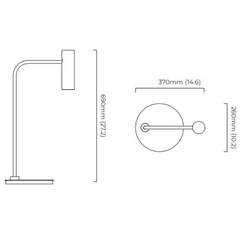 Specification Image for CTO Lighting Heron Table Lamp