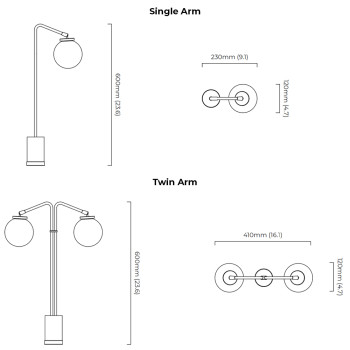 Specification Image for CTO Lighting Array Table Lamp
