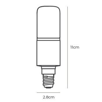 Specification Image for Flos 9W LED E14 T28 Dimmable Bulb