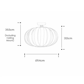 Specification Image for Tom Raffield Urchin Ceiling Light