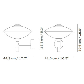 Specification Image for Fritz Hansen HL Wall Light
