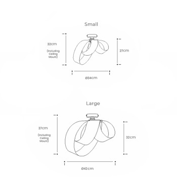 Specification Image for Tom Raffield Flush Ceiling Light