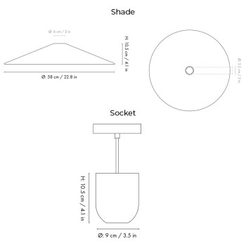 Specification Image for Ferm Living Collect Bell Socket Pendant Angle