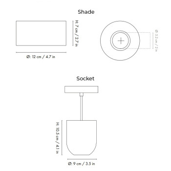 Specification Image for Ferm Living Collect Bell Socket Pendant Disc