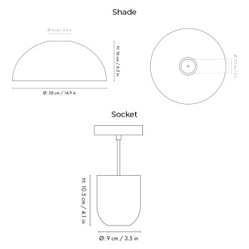 Specification Image for Ferm Living Collect Bell Socket Pendant Disc