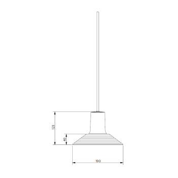 Specification Image for Zero Compose Pendant with Glass Shade Large