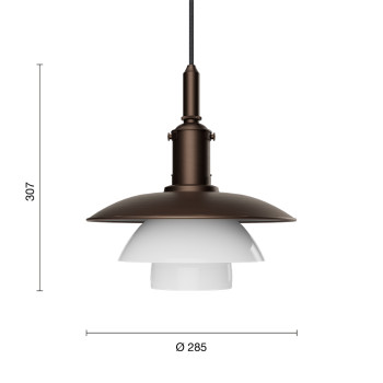 Specification Image for Louis Poulsen PH Aged Brass 3/3 Pendant