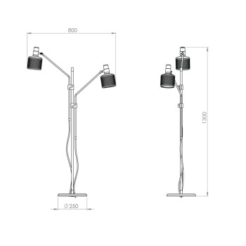 Specification Image for Bert Frank Riddle Double Floor Lamp