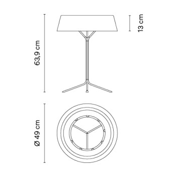 Specification Image for Vibia Lily LED Table Lamp