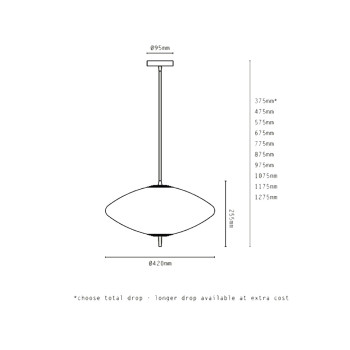 Specification Image for J.Adams & Co Nova Pendant Wide