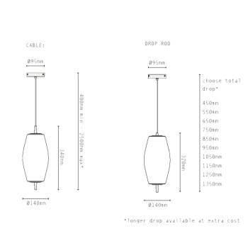 Specification Image for J.Adams & Co Nova Pendant Slim