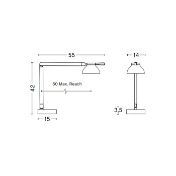 Specifiation Image for HAY PC LED Desk Lamp