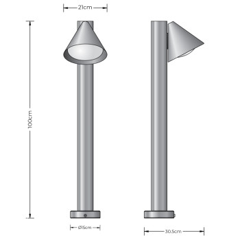 Specification Image for BEGA 84072 Outdoor Bollard