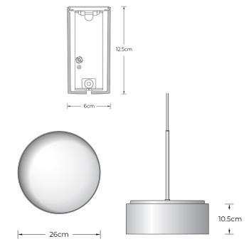 Specification Image for BEGA 50999 LED Pendant
