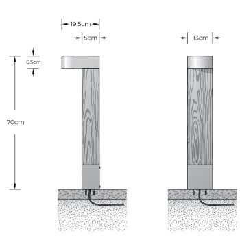 Specification Image for BEGA 84499 LED Outdoor Bollard