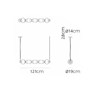 Specification Image for Artemide Alambicco Horizontal Suspension