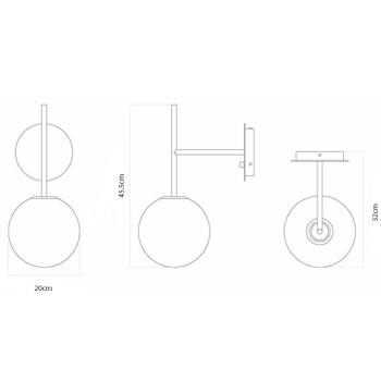 Specification Image for Audo Copenhagen TR Bulb Suspended Wall Light
