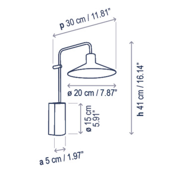 Specification Image for Bover Platet A/02 Wall Light