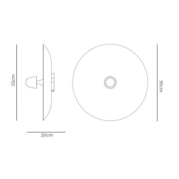 Specification Image for New Works Kantarell Wall / Ceiling Light
