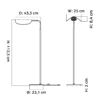 Specification Image for Audo Copenhagen Wing Floor Lamp