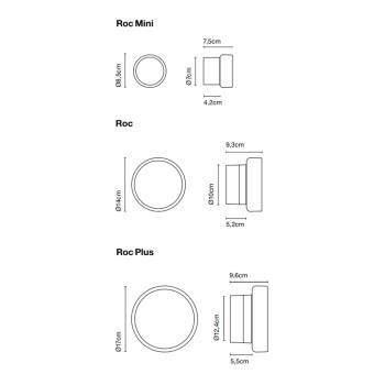 Specification Image for Marset Roc LED Ceiling  Wall Light